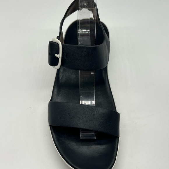 FitFLop - Bon Black Leather Adjustable Strappy Comfortable Wedge Size 7 - Picture 4 of 13